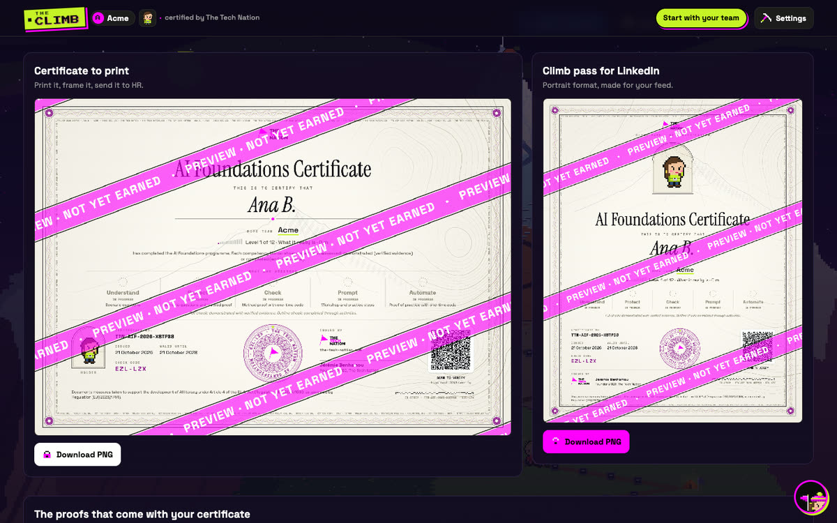 The certificate